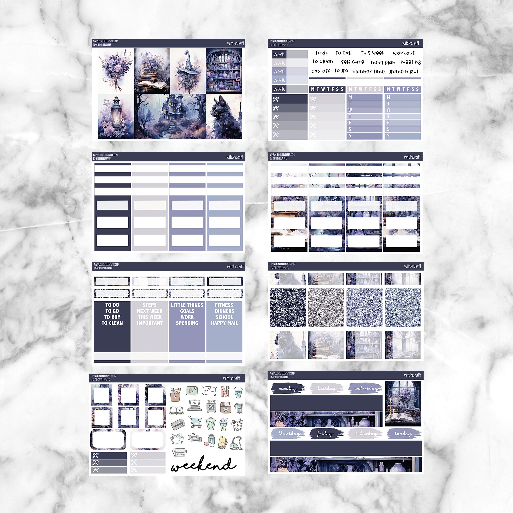 Witchcraft Printable Planner Stickers, Weekly Sticker Kit Erin Condren ...