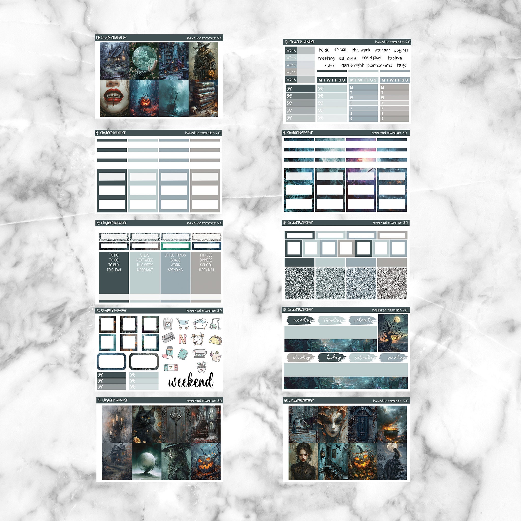 Haunted Mansion 2.0 Printable Planner Stickers, Weekly Sticker Kit Erin ...