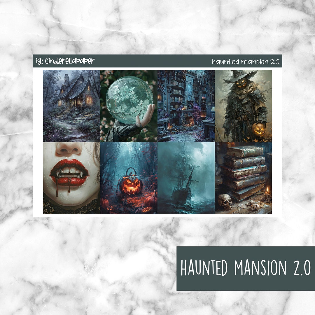 Haunted Mansion 2.0 Printable Planner Stickers, Weekly Sticker Kit Erin ...