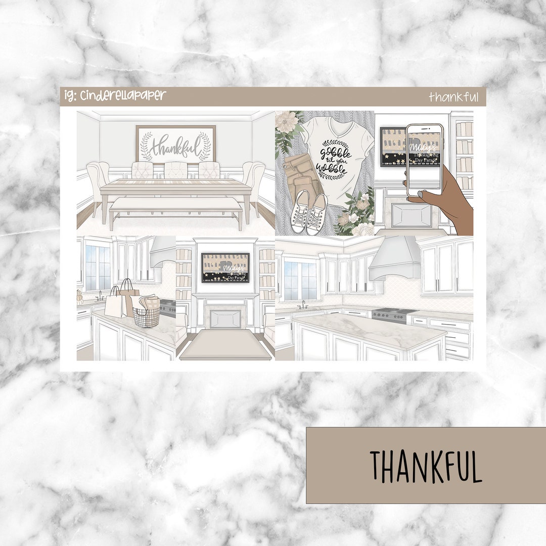 Thankful Printable Planner Stickers, Weekly Sticker Kit Erin Condren ...