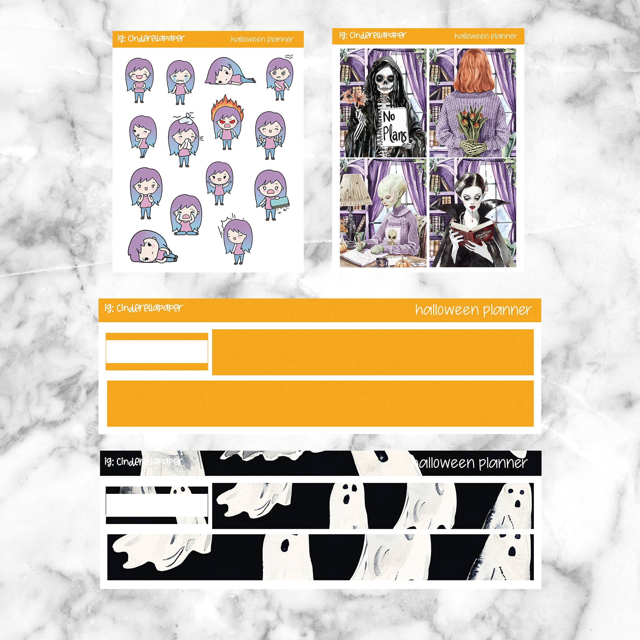 Halloween Planner Printable Planner Stickers, Weekly Sticker Kit Erin ...