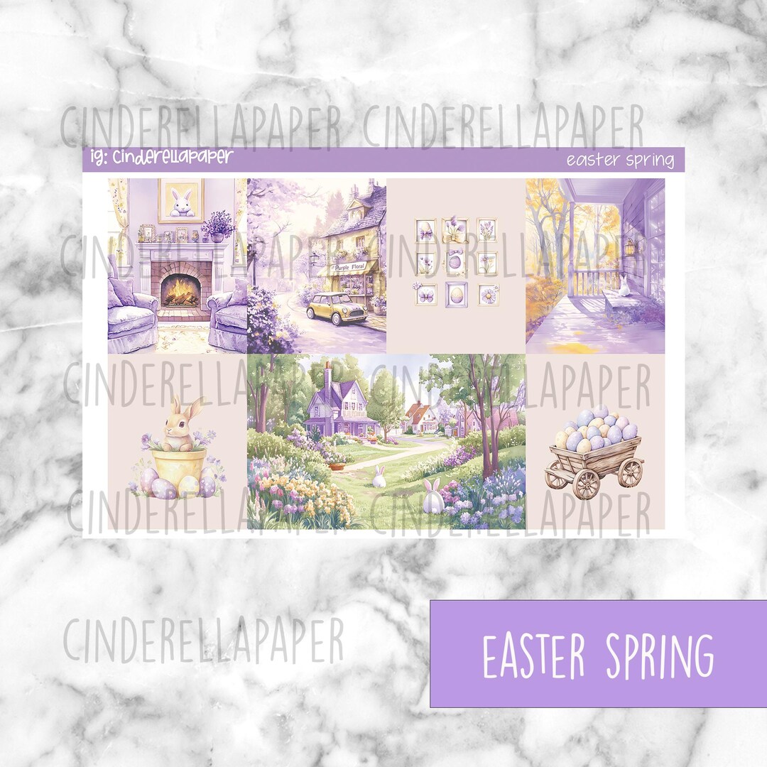 Easter Spring Printable Planner Stickers, Weekly Sticker Kit Erin ...