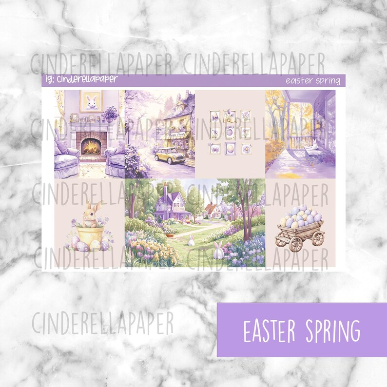 Easter Spring Printable Planner Stickers, Weekly Sticker Kit Erin ...