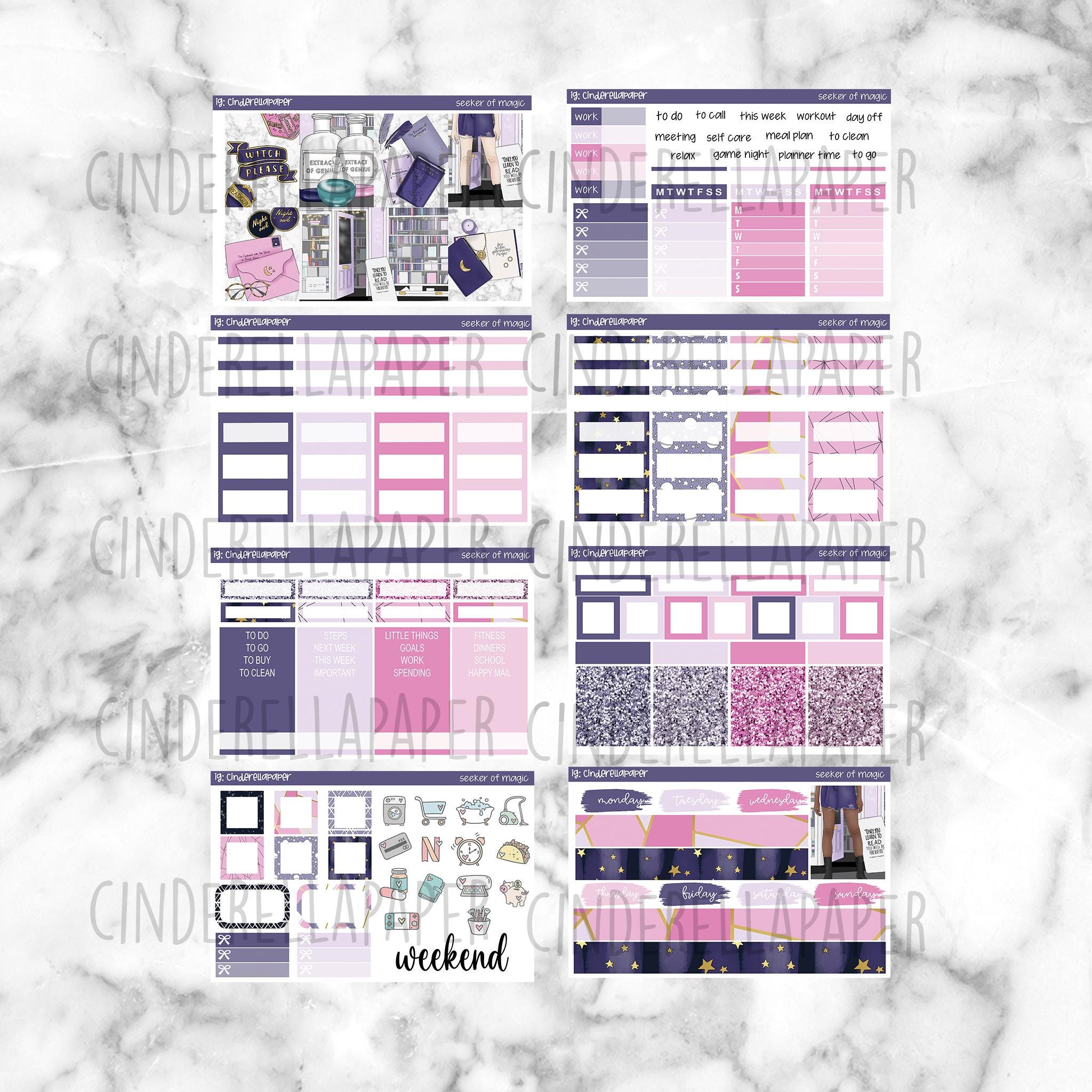 Seeker of Magic Printable Planner Stickers, Weekly Sticker Kit Erin ...