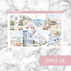 Summer Chic Printable Planner Stickers, Weekly Sticker Kit  Erin Condren Planner Stickers, Vertical Sticker Kit, Silhouette Cut File