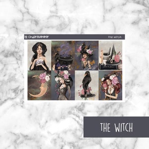 The Witch Printable Planner Stickers, Weekly Sticker Kit  Erin Condren Planner Stickers, Vertical Sticker Kit, Silhouette Cut File