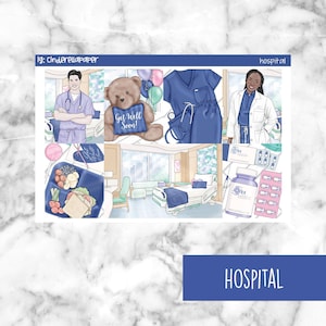Hospital Printable Planner Stickers, Weekly Sticker Kit  Erin Condren Planner Stickers, Vertical Sticker Kit, Silhouette Cut File