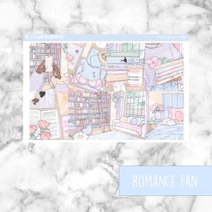 Romance Fan Printable Planner Stickers, Weekly Sticker Kit  Erin Condren Planner Stickers, Vertical Sticker Kit, Silhouette Cut File