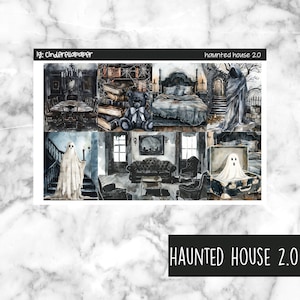 Haunted House 2.0 Printable Planner Stickers, Weekly Sticker Kit  Erin Condren Planner Stickers, Vertical Sticker Kit, Silhouette Cut File