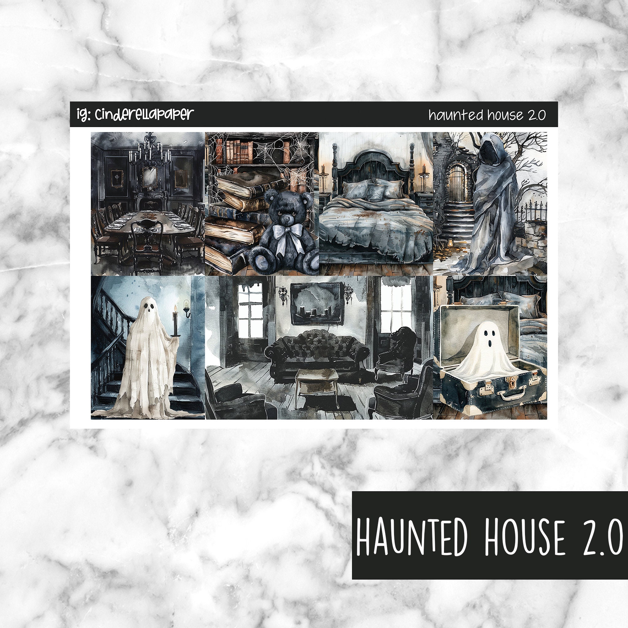 Haunted House 2.0 Printable Planner Stickers, Weekly Sticker Kit Erin ...