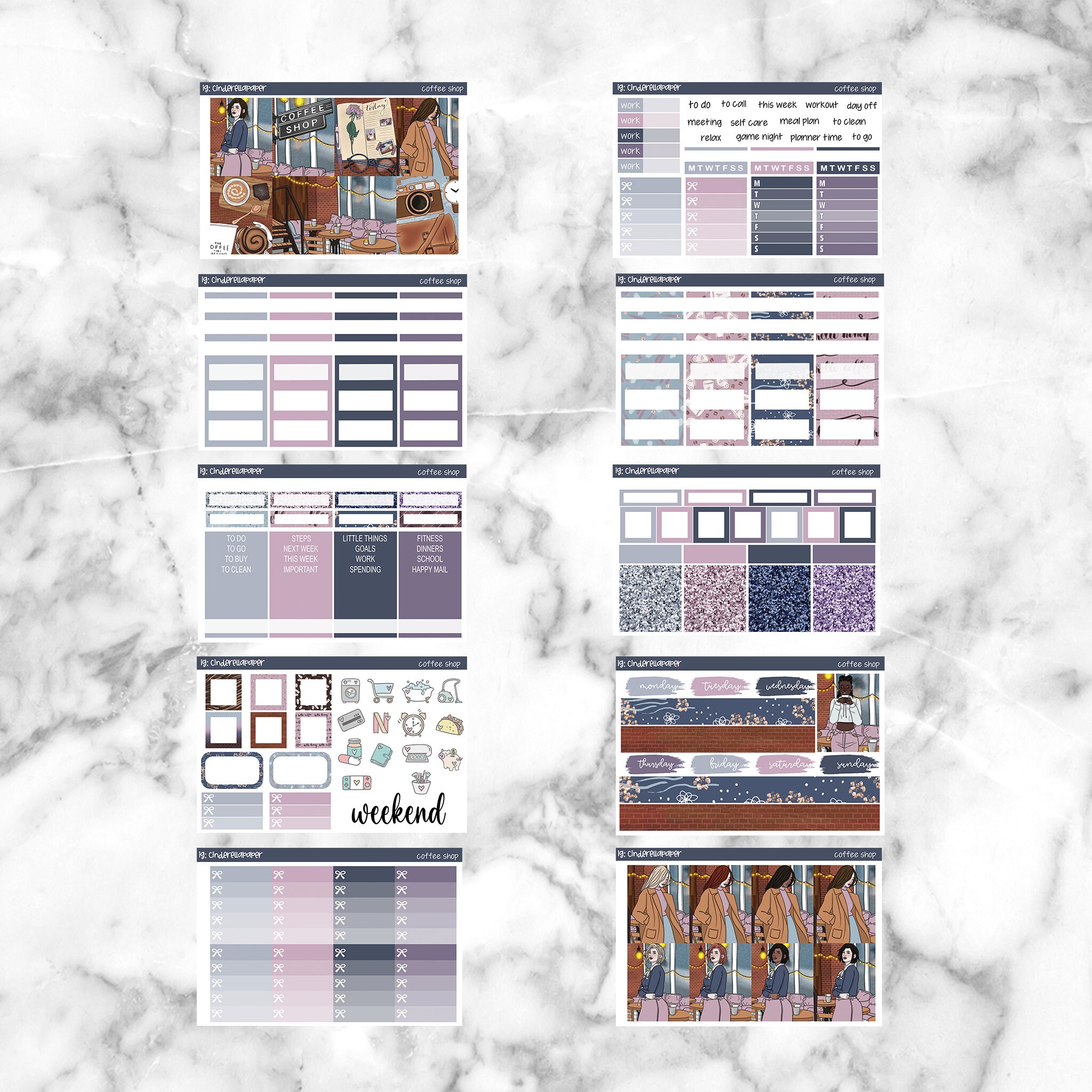 Coffee Shop Printable Planner Stickers, Weekly Sticker Kit Erin Condren ...