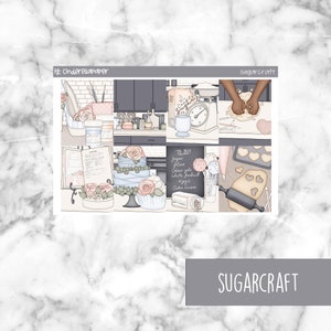 Sugarcraft Printable Planner Stickers, Weekly Sticker Kit  Erin Condren Planner Stickers, Vertical Sticker Kit, Silhouette Cut File