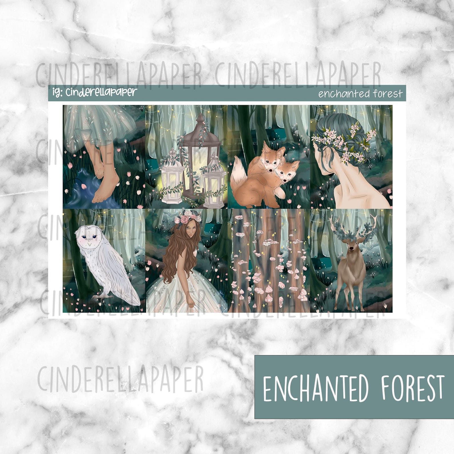 Enchanted Forest Printable Planner Stickers, Weekly Sticker Kit Erin ...
