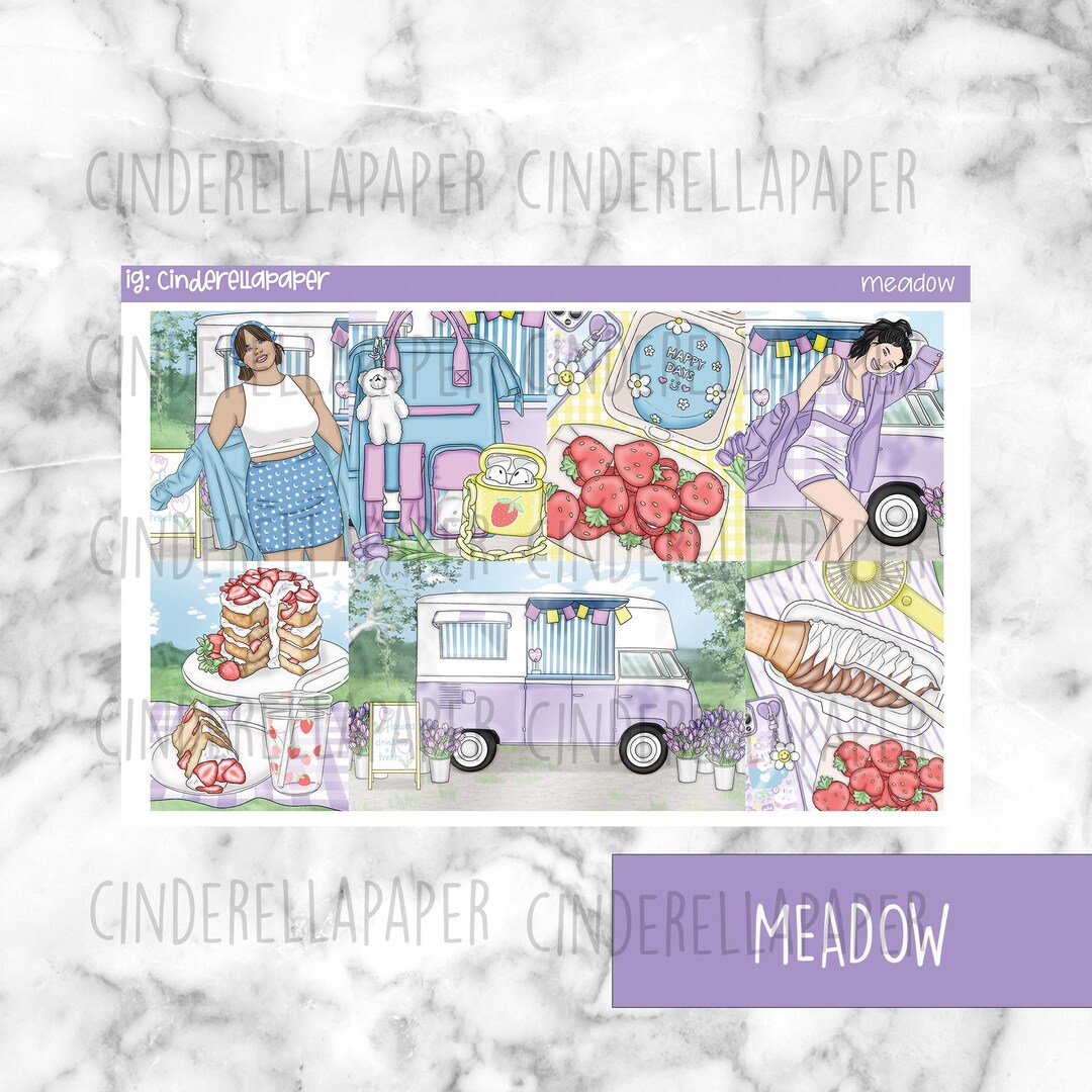 Meadow Printable Planner Stickers, Weekly Vertical Kit (cut File) - Etsy