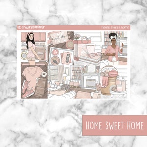 Home Sweet Home Printable Planner Stickers, Weekly Sticker Kit  Erin Condren Planner Stickers, Vertical Sticker Kit, Silhouette Cut File