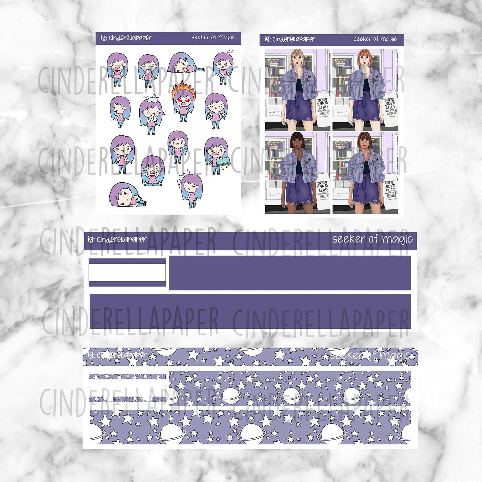 Seeker of Magic Printable Planner Stickers, Weekly Sticker Kit Erin ...