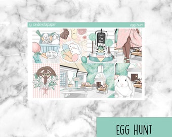 Egg Hunt Printable Planner Stickers, Weekly Sticker Kit  Erin Condren Planner Stickers, Vertical Sticker Kit, Cut File