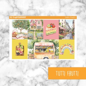 Tutti Frutti Printable Planner Stickers, Weekly Sticker Kit  Erin Condren Planner Stickers, Vertical Sticker Kit, Silhouette Cut File
