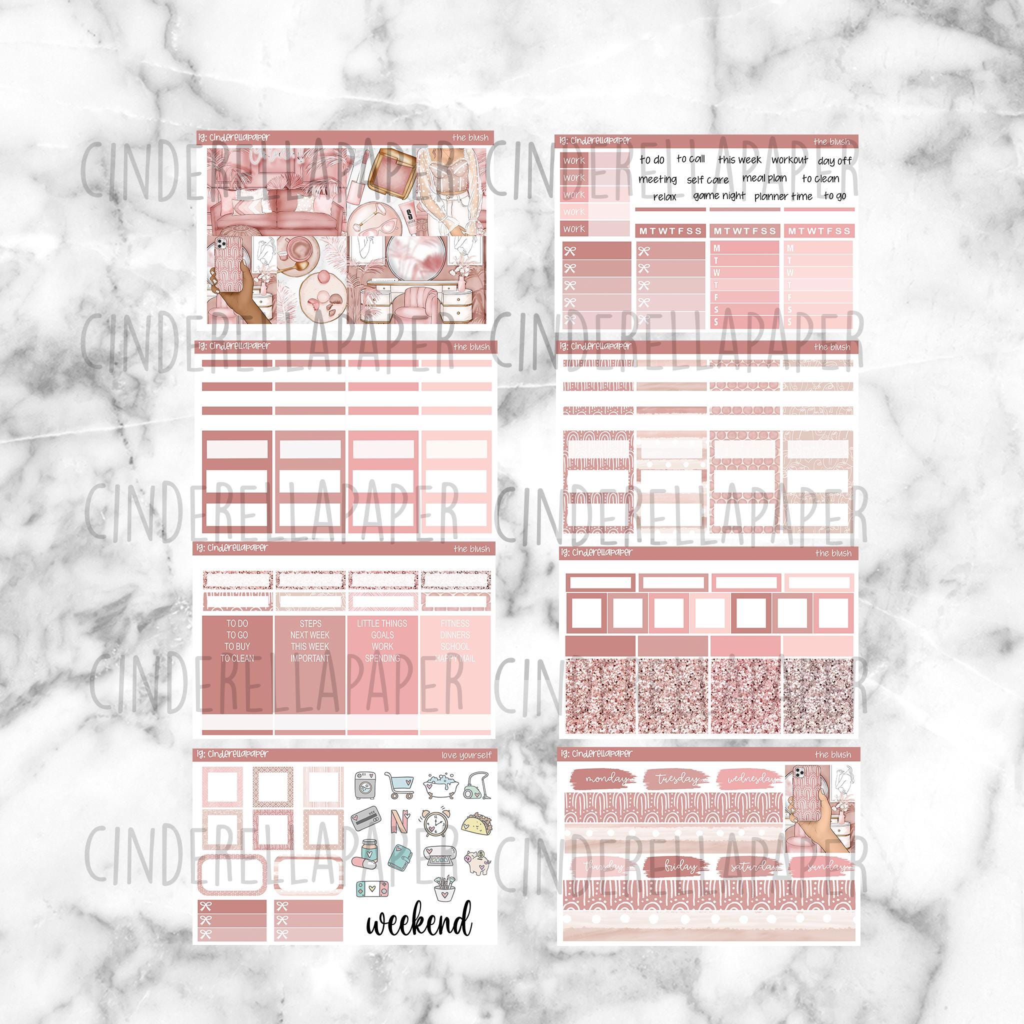The Blush Printable Planner Stickers, Weekly Sticker Kit Erin Condren ...