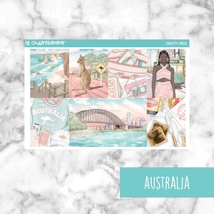 Australia Printable Planner Stickers, Weekly Sticker Kit  Erin Condren Planner Stickers, Vertical Sticker Kit, Silhouette Cut File