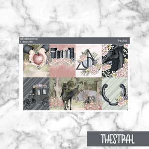 Thestral Printable Planner Stickers, Weekly Sticker Kit  Erin Condren Planner Stickers, Vertical Sticker Kit, Silhouette Cut File