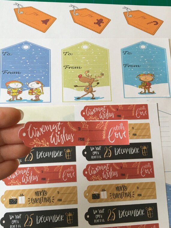 Items similar to Holiday Gift labels / stickers 60 Qty. Christmas Gift labels, Peel and stick