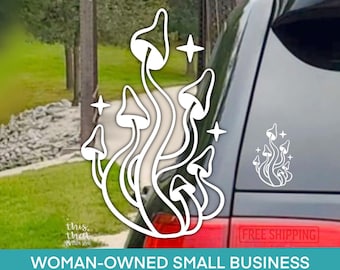 Mushroom Vinyl Decal: Waterproof Car, Laptop, and Water Bottle Sticker