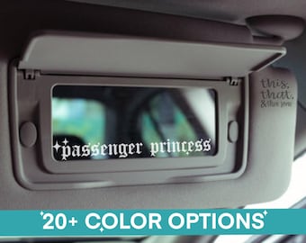 Passenger Princess Visor Mirror Vinyl Decal Sticker (Style 3)