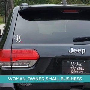 Cursive Initial with heart Vinyl Decal Sticker