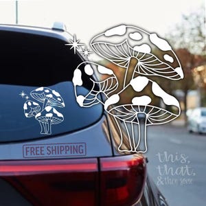 Mushroom Vinyl Decal: Waterproof Car, Laptop, and Water Bottle Sticker