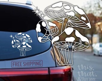 Mushroom Vinyl Decal: Waterproof Car, Laptop, and Water Bottle Sticker