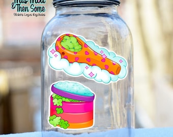 Holo Girly pipe and Grinder Stoner Sticker, Cute Stoner Decal, Gifts for Stoners