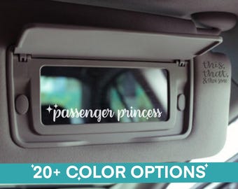 Passenger Princess Visor Mirror Vinyl Decal Sticker (Style 2)