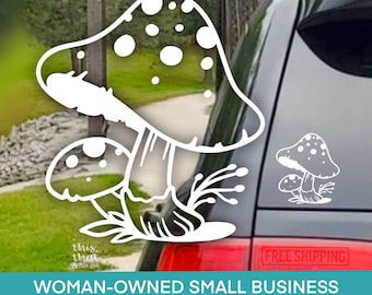 Cute Mushrooms Vinyl Decal Sticker, Cute, Water Bottle, Car Decal, Girly Gift, Mushroom Sticker