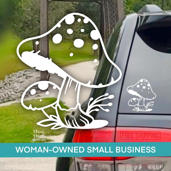 Cute Mushrooms Vinyl Decal Sticker, Cute, Water Bottle, Car Decal, Girly Gift, Mushroom Sticker