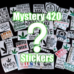 Mystery 420 Sticker Pack, 420 Pot Decal, Marijuana Vinyl,  Stoner Gift