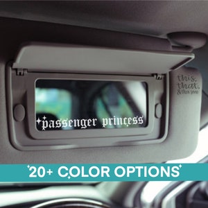 Passenger Princess Visor Mirror Vinyl Decal Sticker (Style 3)