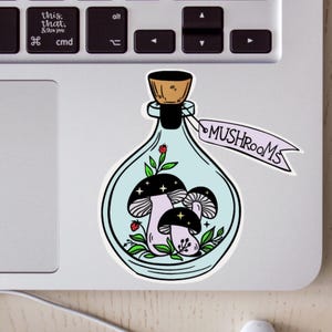 Mushroom sticker, 710 decal, peel and stick dab rig sticker