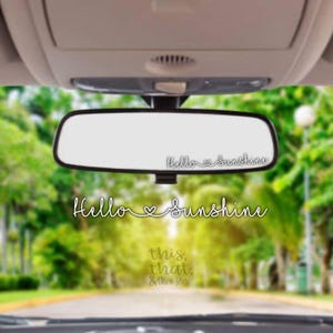 Hello Sunshine Rearview Mirror Vinyl Decal Sticker