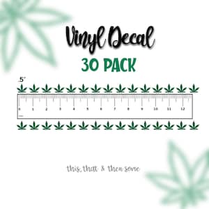 40 Pack of tiny Marijuana Leaf Sticker, Pot Leaf, Stoner, Gift, Rolling Tray Sticker, Vinyl, Decal, Rolling Tray Accessories