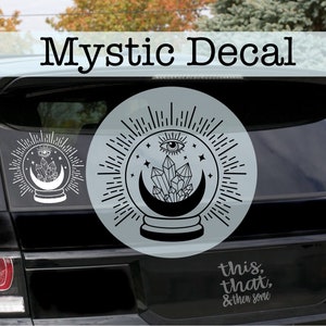 Mystic Magic Ball, Vinyl Decal Sticker, Astrology, Moon, Zodiac