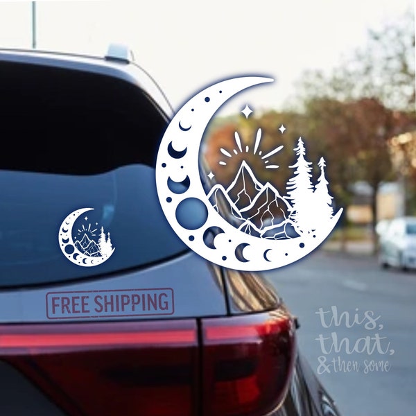 Crescent Moon Decal Etsy