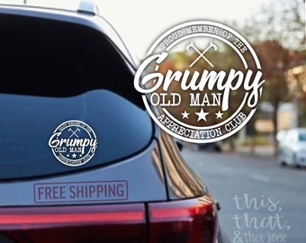 GRUMPY OLD GIT INSIDE Funny Novelty Joke Car/Van/Window/Bumper Sticker/Decal 