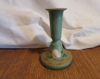 Vintage Neutral Color Candlestick Holder With Drip Design 1988 Cady Clay Works Pottery Candlestick Holder