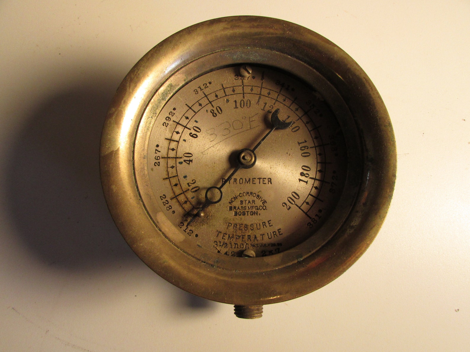 Antique Star Brass Mfg. Co. Boston Pyrometer Gauge 1889 Patent Etsy