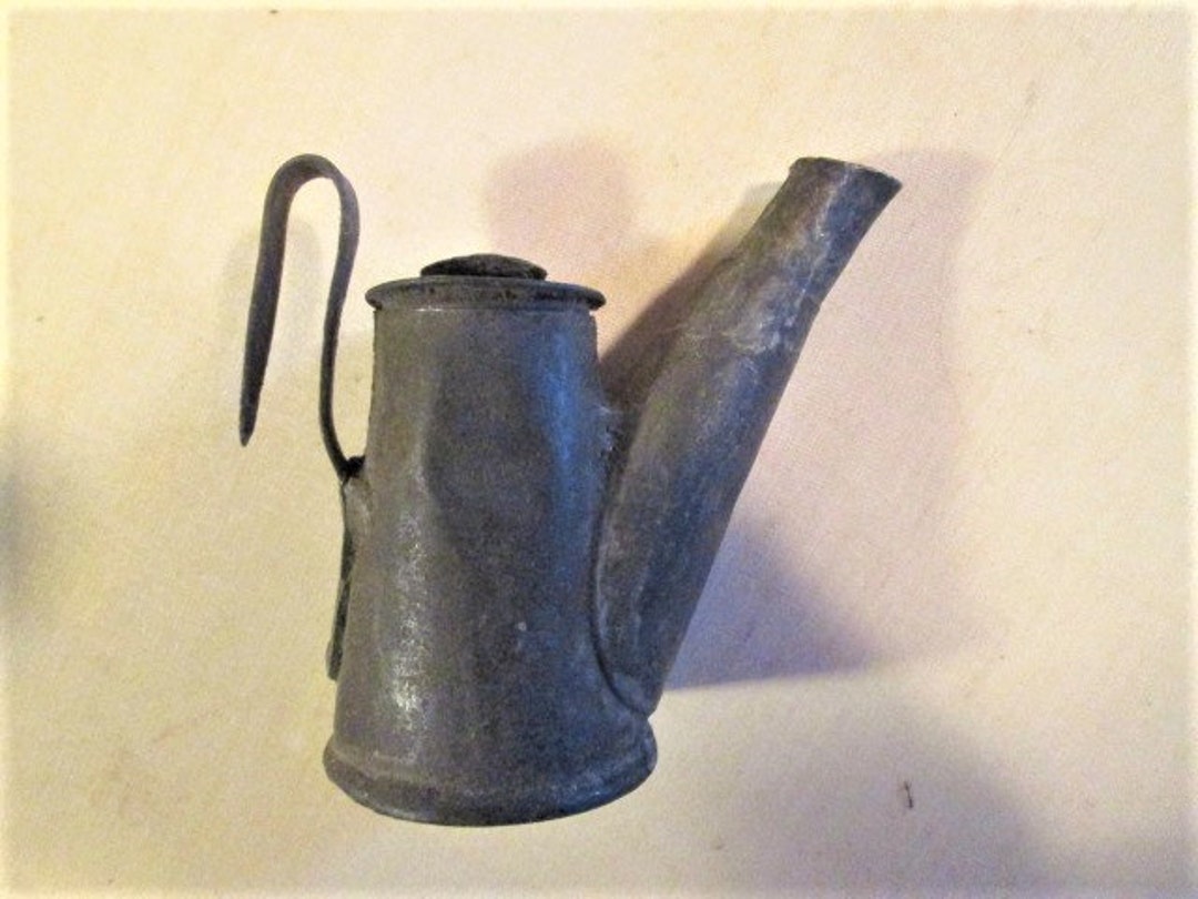 Antique Tin and Copper Miners Lantern Lamp 19th C 1800s Vintage Caver