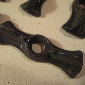ONE Shabby Cast Iron Turn Button Latch Original Black Paint for Cupboard Commode Screen Pie Safe Door w/ added screw M176