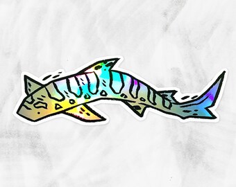 5" Holographic Shark Sticker