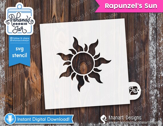 Svg Stencils Single Rapunzel S Sun 3 5 In Etsy