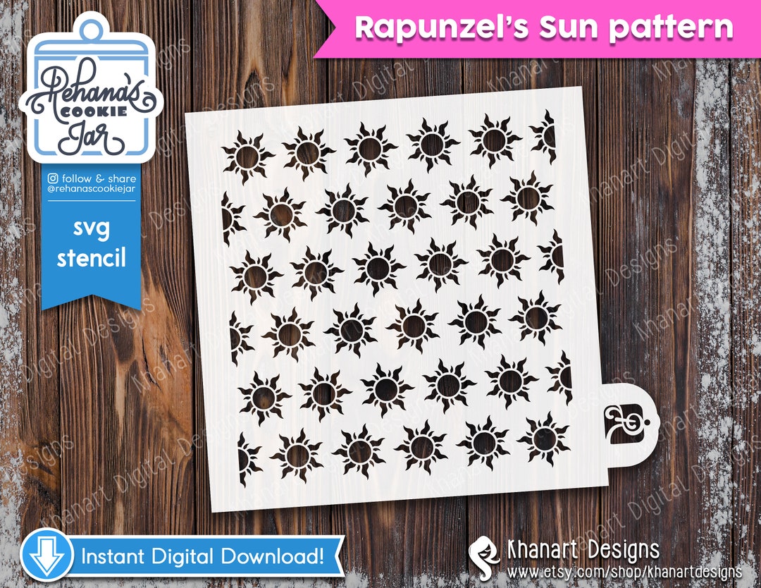 SVG Stencils Rapunzel's Sun Pattern SVG PNG for Etsy